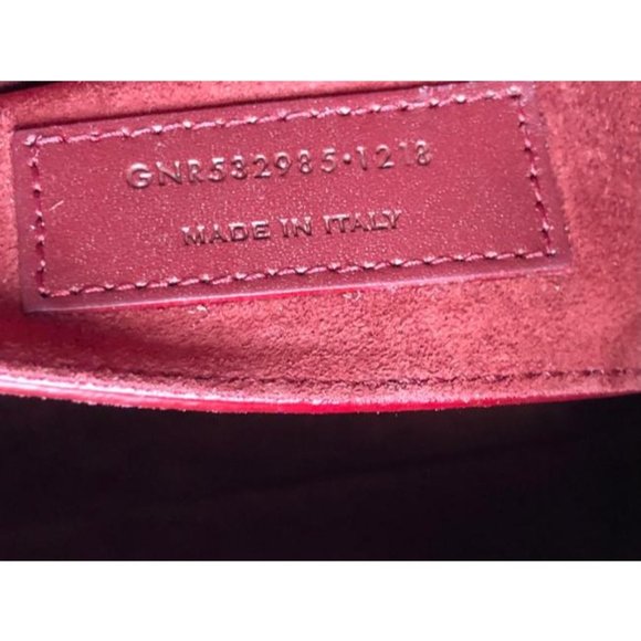 SAINT LAURENT Betty Satchel In 6146 Red Lambskin Leather Bag - Picture 11 of 12